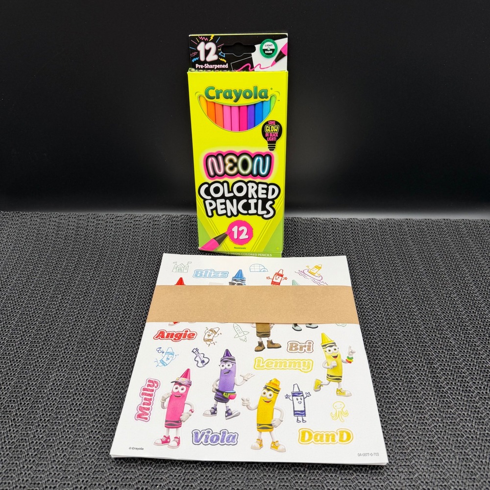Crayola Limited Edition Collection Neon Pencils Activity Set Incomplete 53 pcs